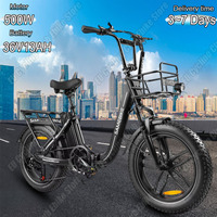 C05 Pro E-Bike 500W Motor 36V13AH Lithium Battery Adult City Two-seat Electric Bicycle 20*4.0 Fat Tire All Terrain Electric Bike