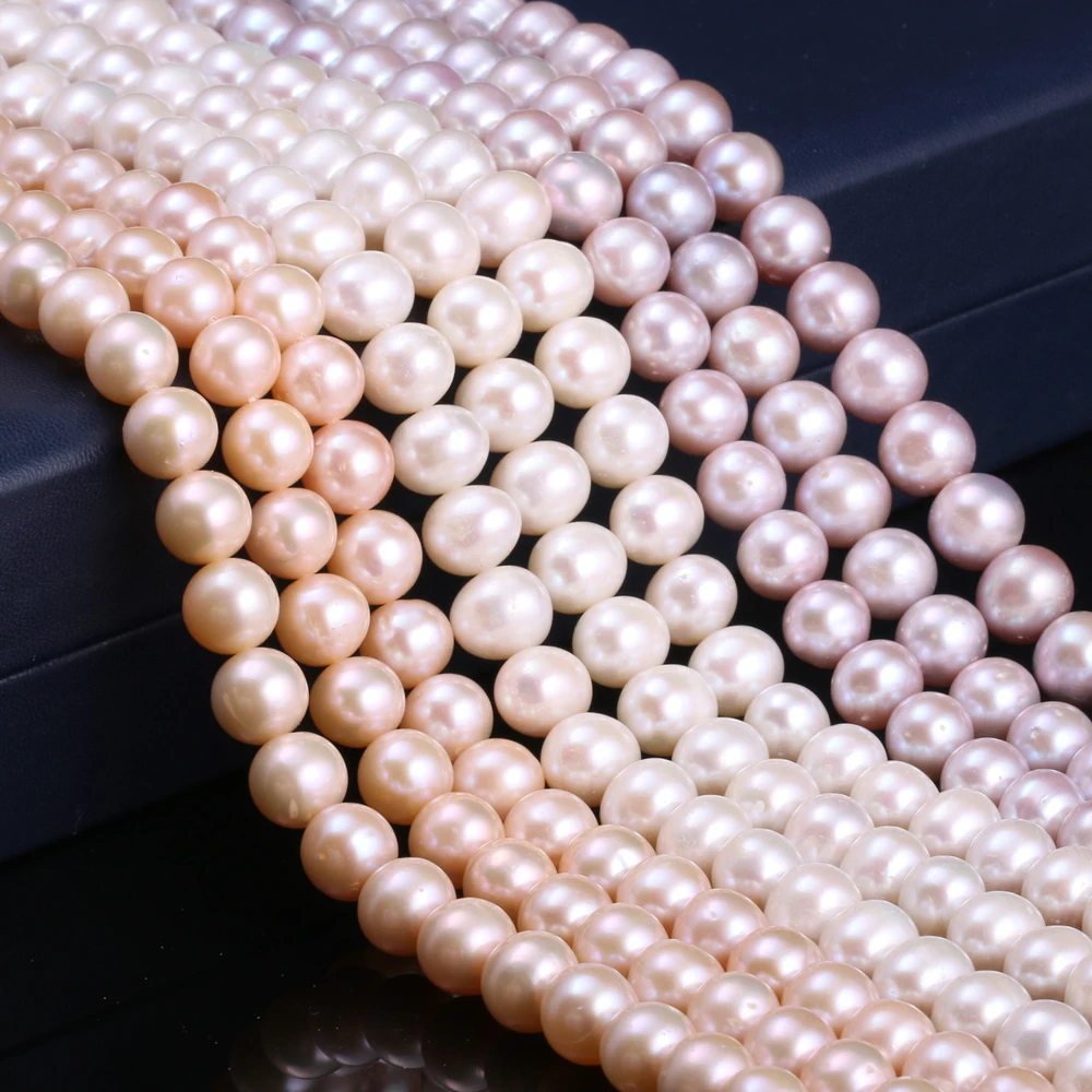 

AAAA 9-10mm Natural Freshwater Pearl Near Round Shape Pearl Loose Beads for Jewelry Making DIY Necklace Bracelet Accessory 36cm