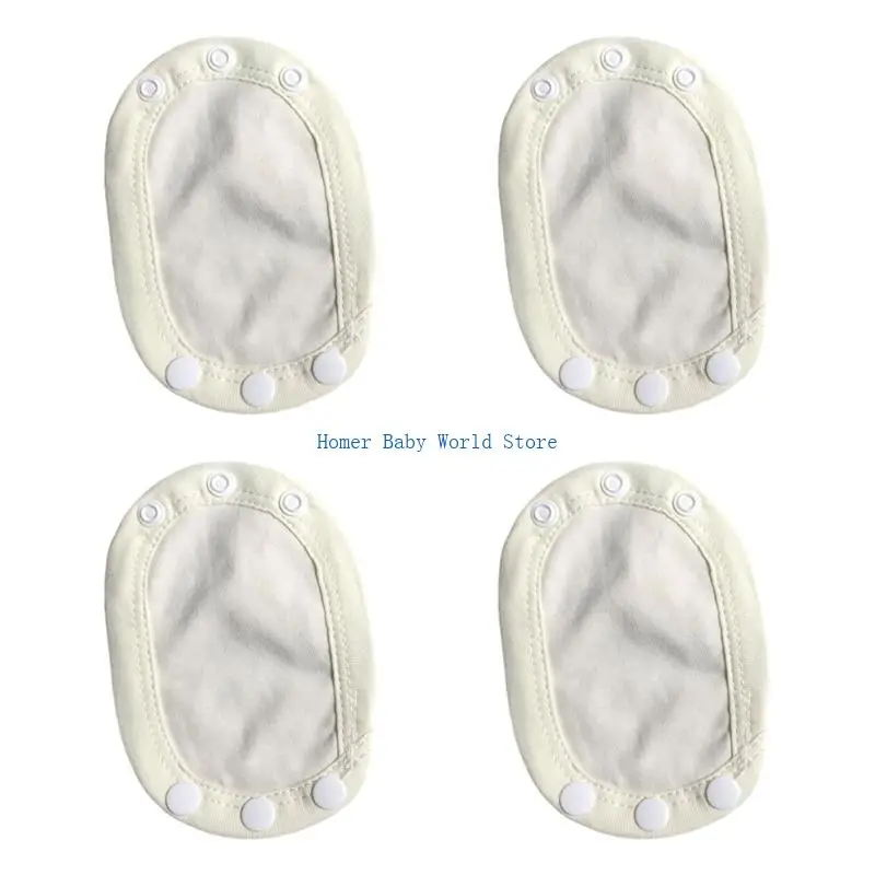 B2QD Pack of 4pcs Reusable Diaper Extension Panel Feature Easy Installation Plastic Secure Fit Soft Cotton Design