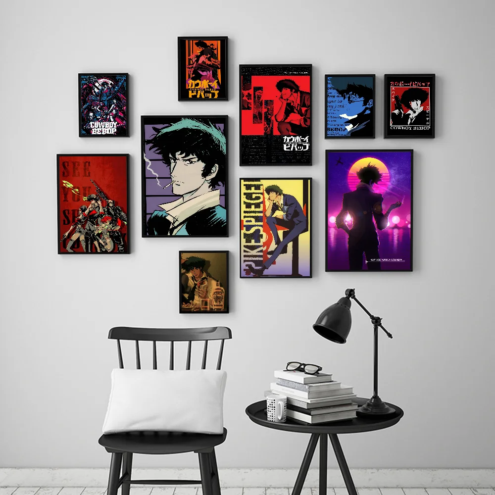 C-Cowboy Bebop Classic Anime Poster Waterproof Paper Sticker Coffee House Bar Room Wall Decor