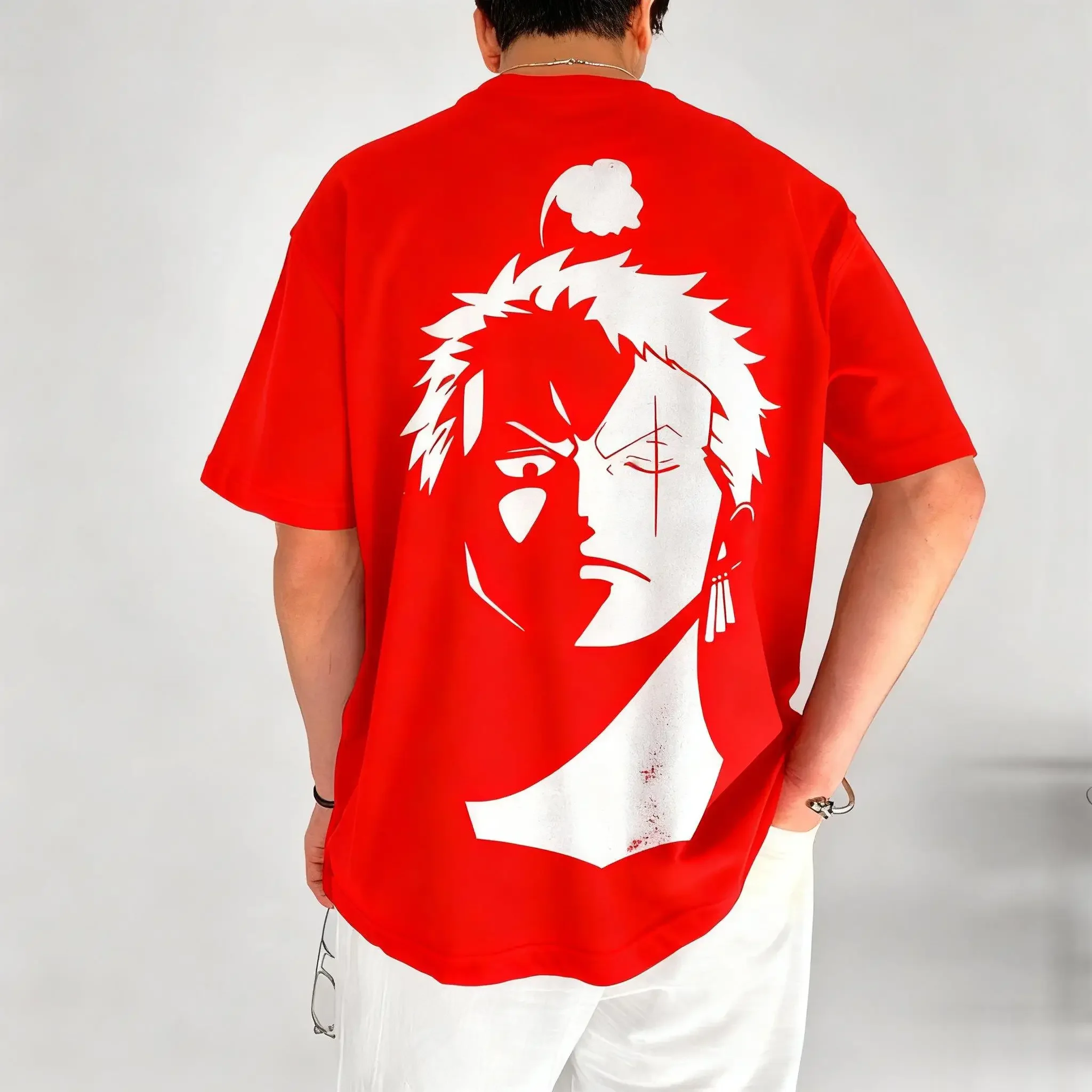 Estate Nuovo Y2k Abbigliamento da uomoUn pezzo Anime Zoro T Shirt Uomo Donna Cotone Manica corta Graphic Tee Oversize Casual Top