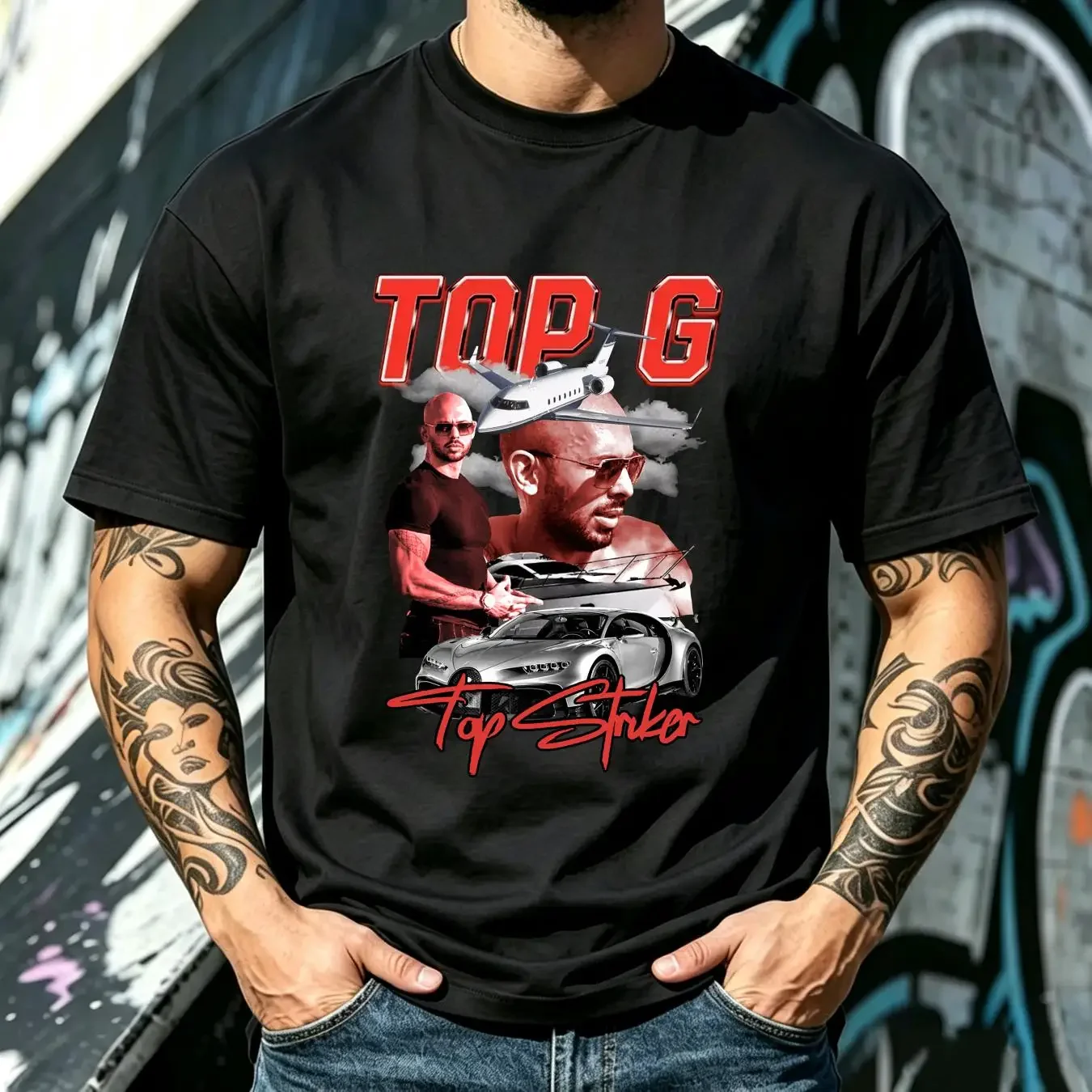 washed T Shirt New Popular Andrew Tate Top G For Fans Black All Size WS465 vintage Washed Top For Everyday Wear homme