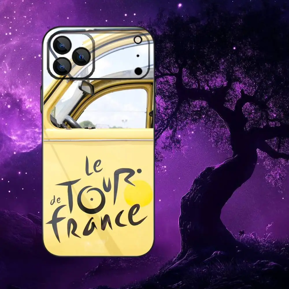 Casing Ponsel Bike T-Tour de France Untuk iPhone 17,16,15,14,13,12,Pro,Max,Plus,E,SE4,Air,Mini Hitam Soft Box