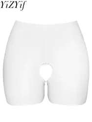 Pantaloncini elasticizzati con apertura sul cavallo da donna intimo da uomo Lingerie Crotchless Sissy mutandine See-through Boxer slip mutande