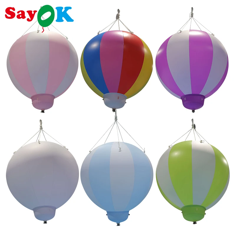 

SAYOK PVC Inflatable Hot Air Balloon 3ft/5ft Inflatable Strips Balloon no Stand for Advertising Events Birthday Party Decor