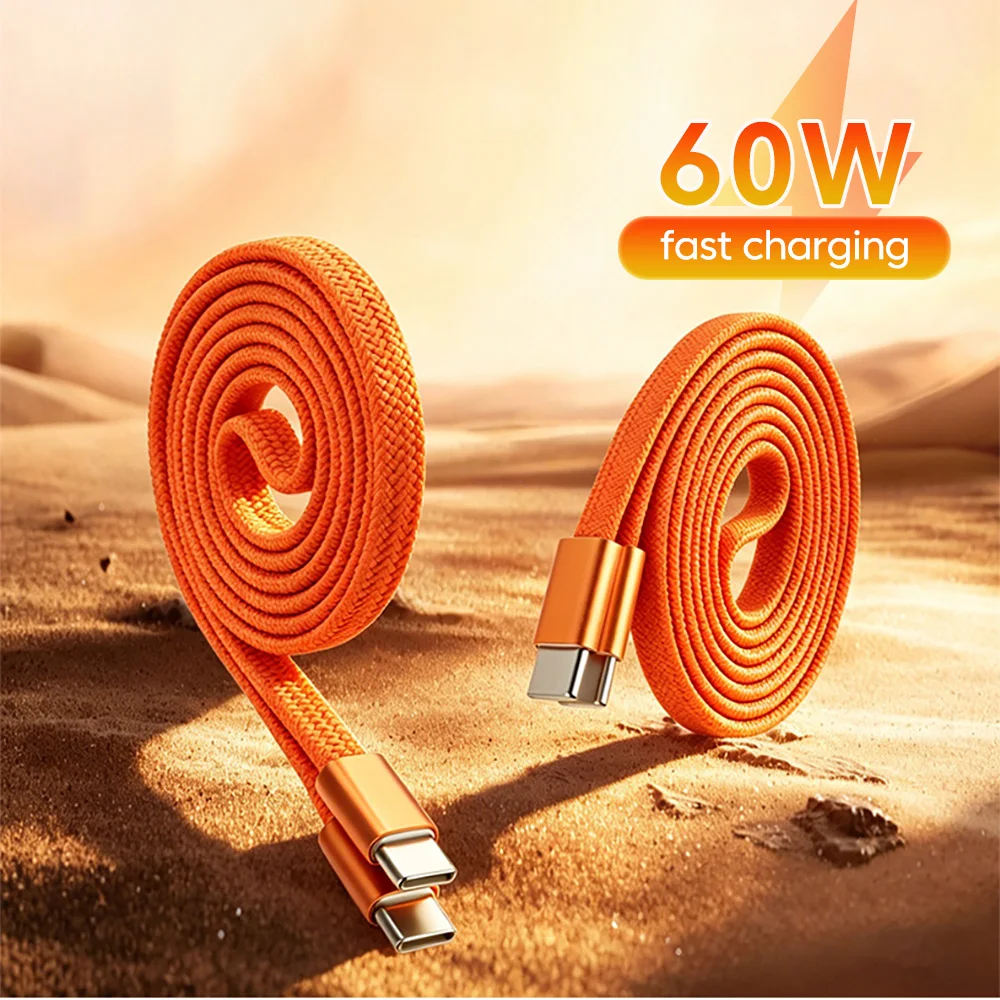 60W USB C to USB C Fast Charging Data Cable Type C to Lighting Super Charging Cable For Iphone 17 16 14 13 Samsung Xiaomi