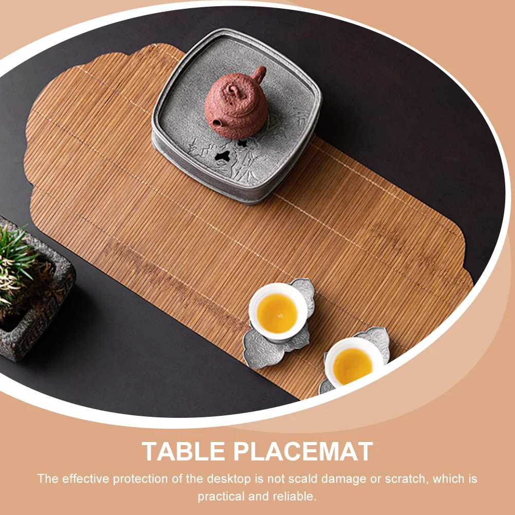 

Bamboo Mat Large Lacquer Woven Runner Heat Resistant Anti-Scalding Protection Pad For Home Office Restaurant Tea