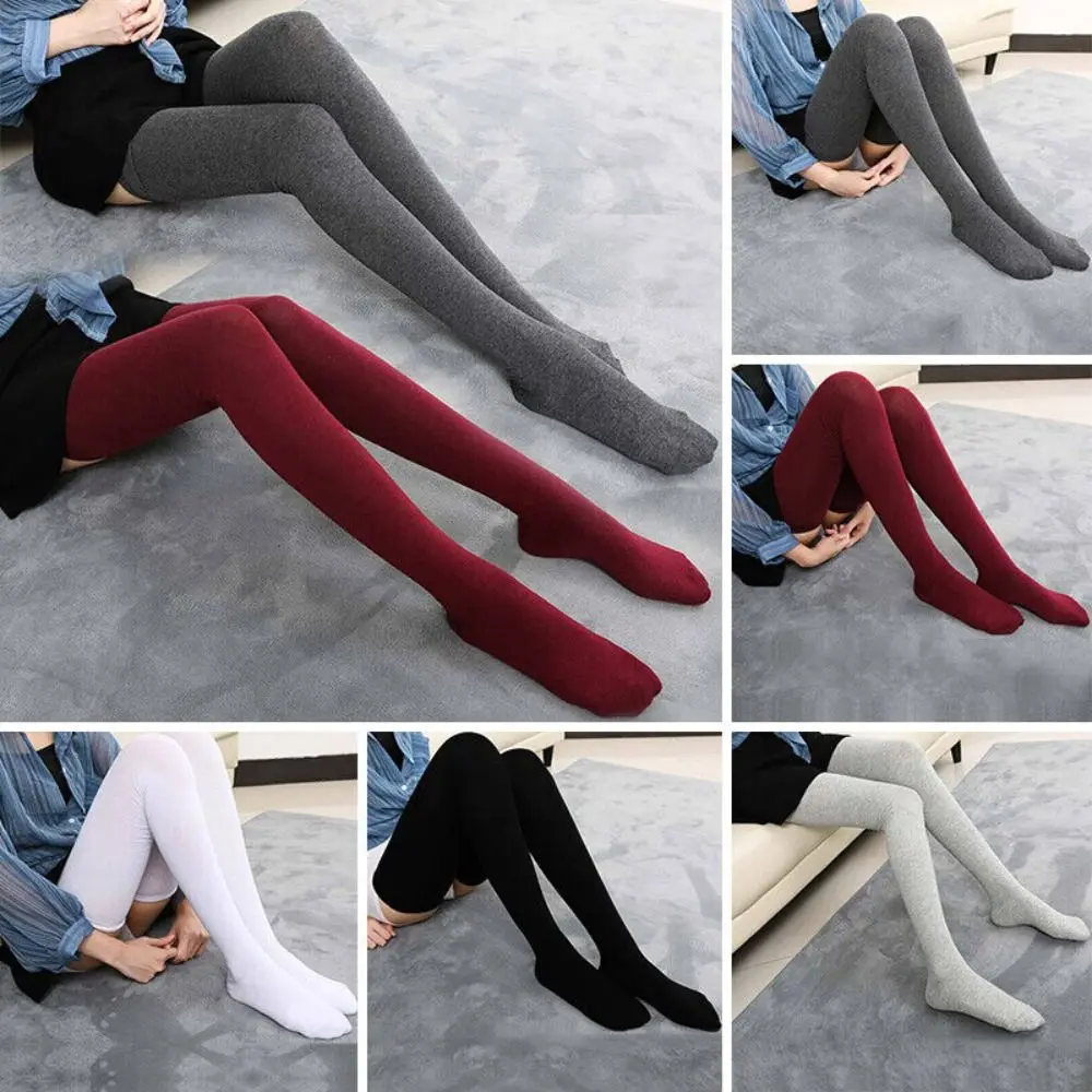 New Cotton Autumn and Winter Stockings Solid Extra Long Thigh High Over the Knee Socks Stocking Women