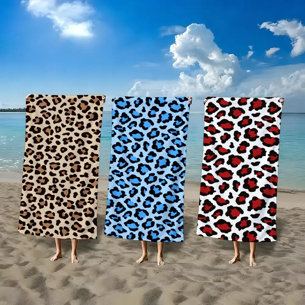 Retro Fashion leopard print Towel ultra-fine fiber quick drying absorbent bath towel, outdoor swimming sports towel