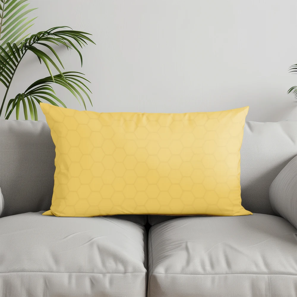 Home Decor Yellow Hexagon Pattern Pillow Cover Suitable for Sofa Bedroom Car Pillow Cover Cushion Rectangular Back Cushion