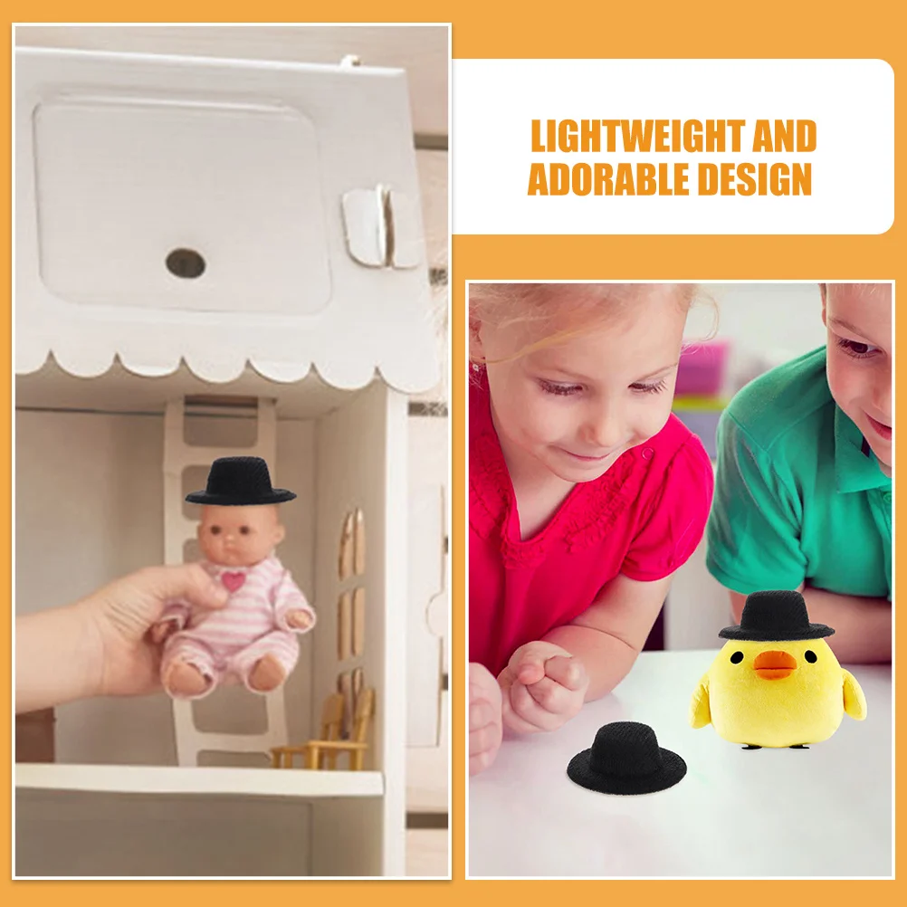 5 stuks mini-hoge hoeden lichtgewicht stof miniatuurhoeden voor ambachten feestdecoraties doe-het-zelf accessoires schattige kleine hoed