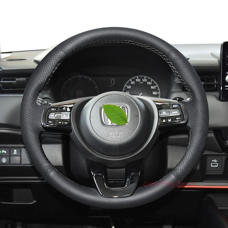 

Сшитый вручную нескользящий прочный кожаный чехол на руль автомобиля для Honda XRV 2023, аксессуары для интерьера Breeze Civic Accord eNP1)