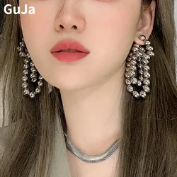 Modern Jewelry Elegant Temperament Metal Beads Dangle Earrings For Women Party Gifts Popular Design Ear Accessories Dropshipping