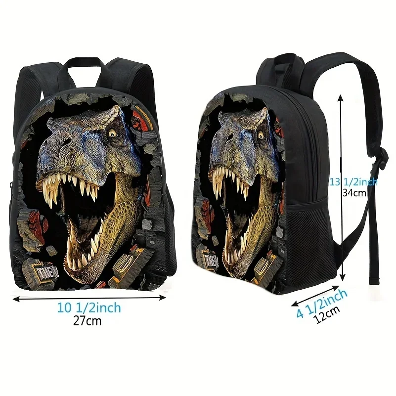 Custom 3D Printed Dinosaur Backpack With TRex Skull Design Lightweight & Travel Backpack For Teens, Adjustable Straps