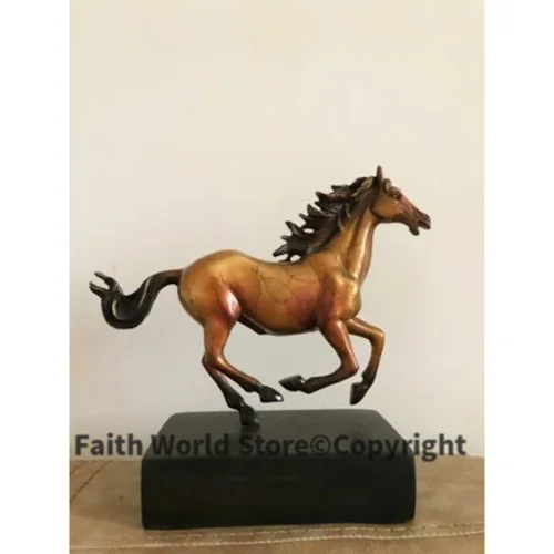 

Limited Edition -best gift # 2019TOP office home business art Collection #Lucky Gold Running horse bronze Sculpture decor ART