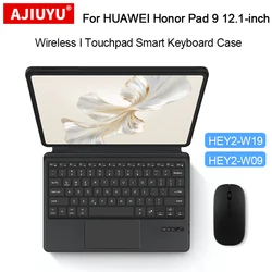 Case Cover For HONOR Pad 9 Tablet 12.1 inch 2024 HEY2-W19 Wireless Keyboard TouchPad Protective Cases Stand Shell Arabic Spanish