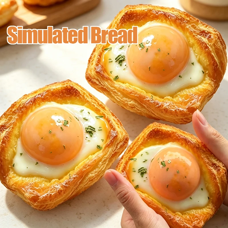 Simulation Big Fried Egg Toast Squishy Toy Slow Rising Squeeze Anti Stress Release Heal Anxiety Relief ADHD Autism Relaxtion Toy