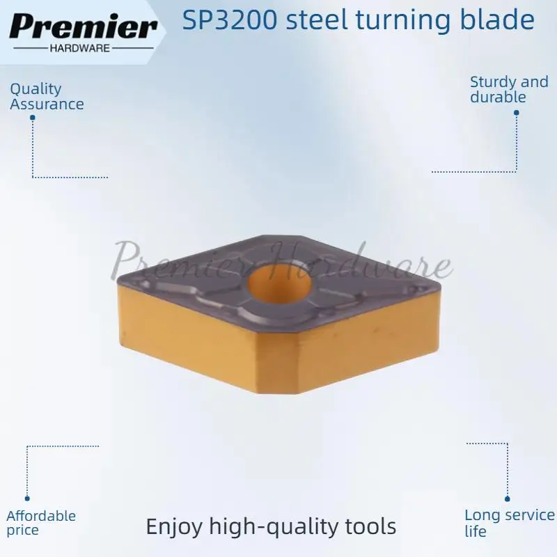 Двухцветная прорезная пластина DNMG150608-AM SP3200. Токарная пластина из стали. Износостойкая и гладкая. Удаление стружки.