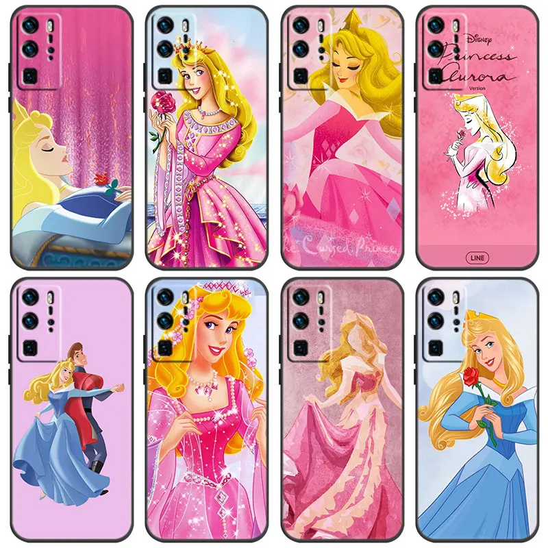 Disney Princess Aurora Case For Huawei P Smart Z S 2021 2020 2019 2018 P50 P40 P30 P20 Pro P10 P9 P8 Lite 2017 5G Black Soft