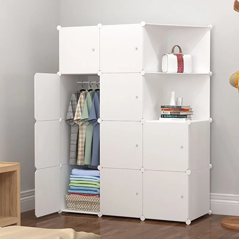 Wardrobe Closet Cabinet Simple Wardrob Plastic Space Saving Cabinet Portable Folding Bedroom Organizer Shelves Bedroom Furniture