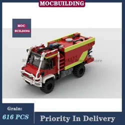 MOC City Forest Fire Truck Model Building Block Assembly Red Truck Car Collection Toy Gifts