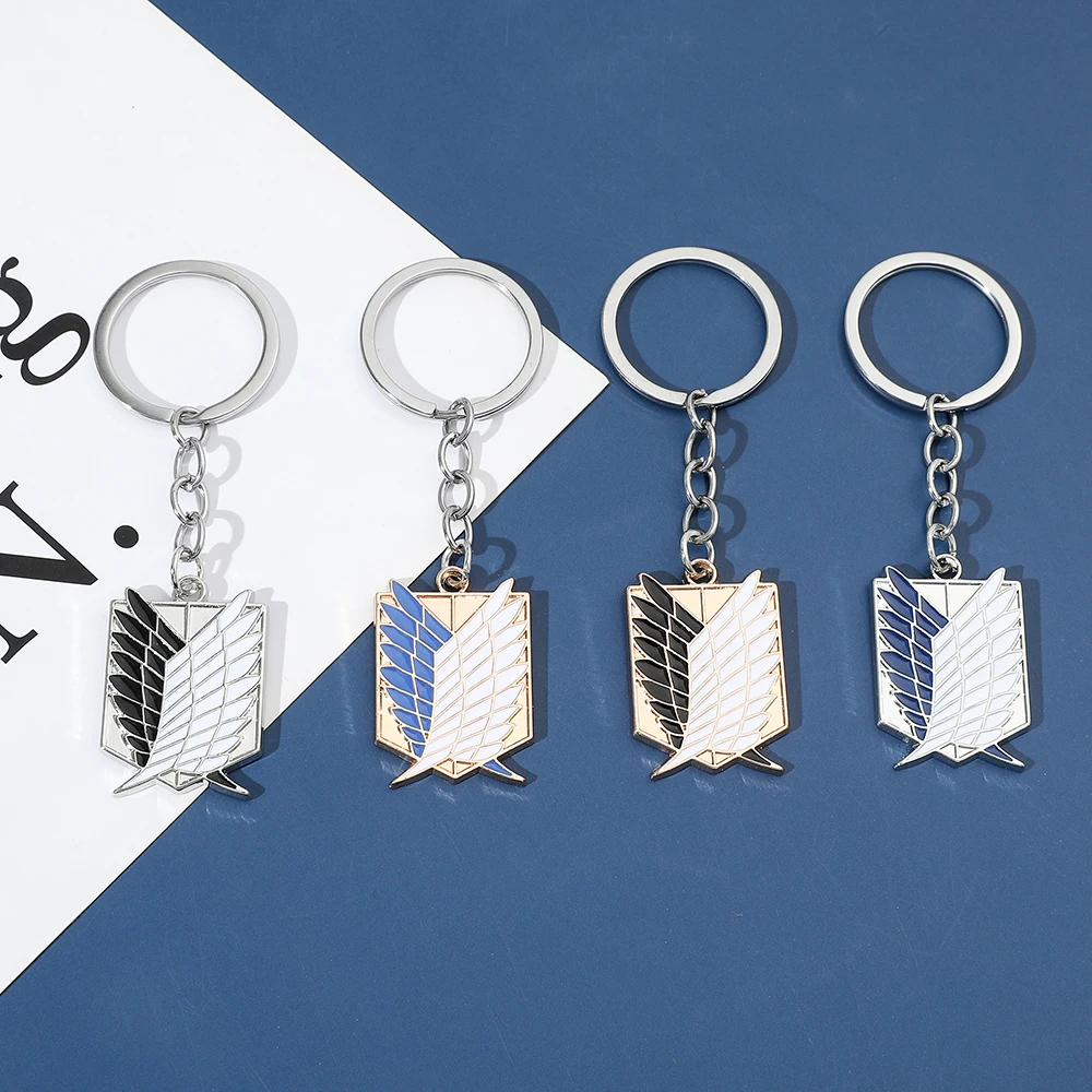 Anime Cartoon Schlüsselanhänger Exquisiter Charm Flügel der Freiheit Logo Metallanhänger für Cosplay Party Zubehör Geschenke