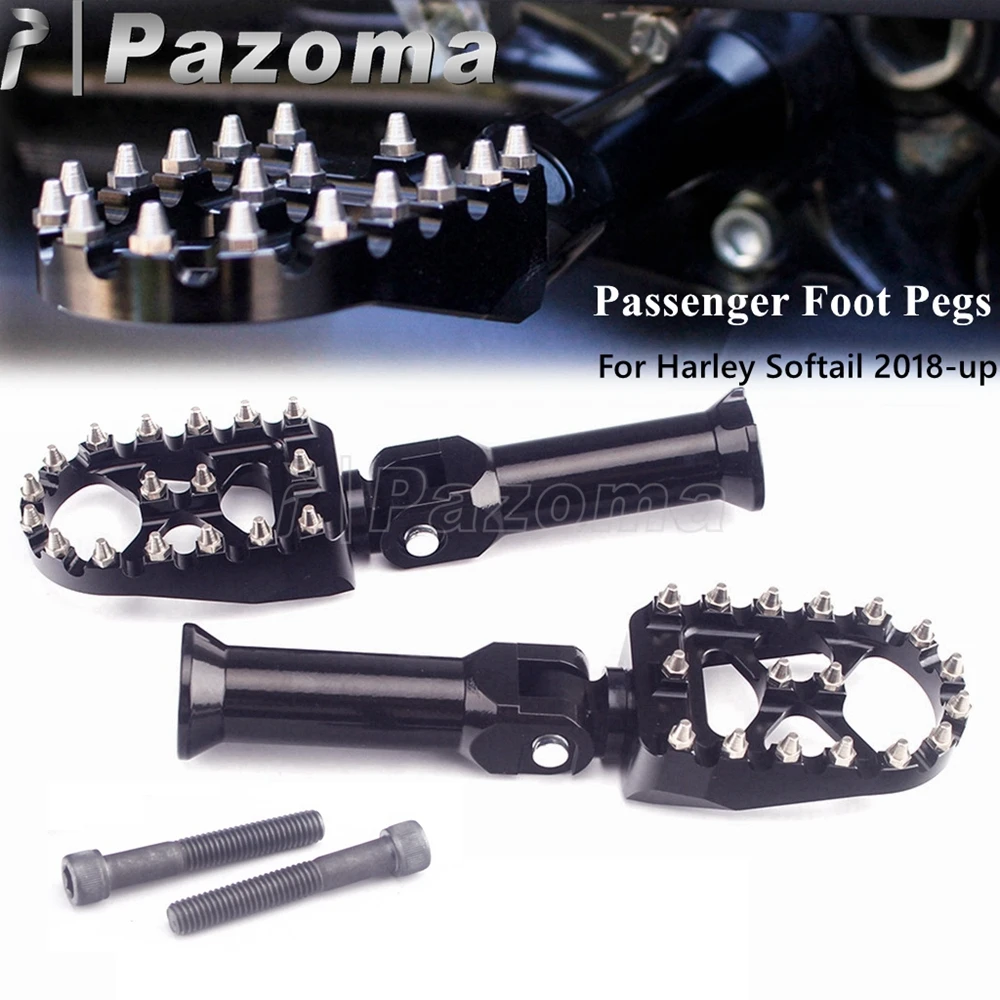 Rear Passenger Foot Pegs Rest W/ Mount Bracket For Harley Softail 2018-up FLHC FLFB FLDE FXBB FXBR Motorcycle Footpeg Footrest