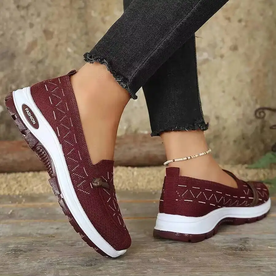 

Damen Sportschuhe Mit Anti-Rutsch-Fußgewölbe | Atmungsaktive, Stoßdämpfende PVC-Sohle, Low-Top Allround Freizeit Schuhe, Slip-On