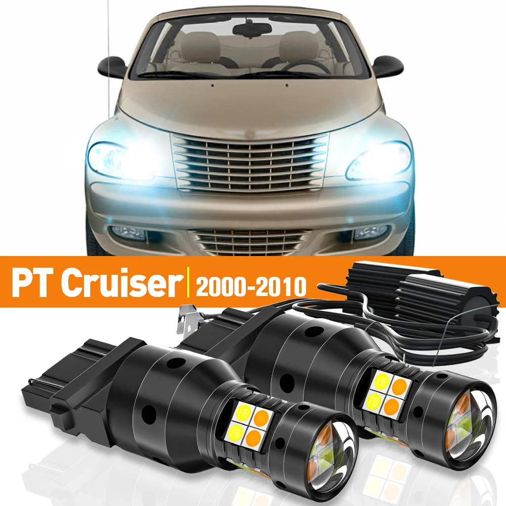 

2x LED Dual Mode Turn Signal+Daytime Running Light DRL For Chrysler PT Cruiser 2000-2010 2005 2006 2007 2008 Accessories Canbus