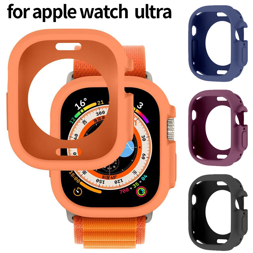 Watch For Apple Watch Ultra 49mm Protective Case Cover Silicone Hollow Frame Sport Smartwatch Bumper for iwatch 8/7 41mm 45mm