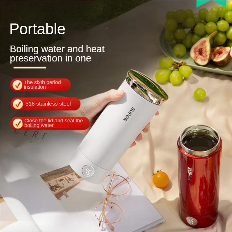 

Beaker Small Portable Kettle Health Office Artifact Travel Electric Stew Cup Insulation Kitchen Appliances