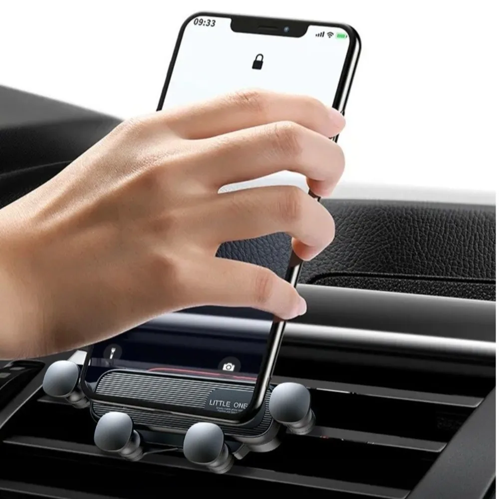 Universal Anti Shake Gravity Car Phone Holder with Screw Clamp Air Vent Phone Mount Mobile Cell Stand Driving Navigation