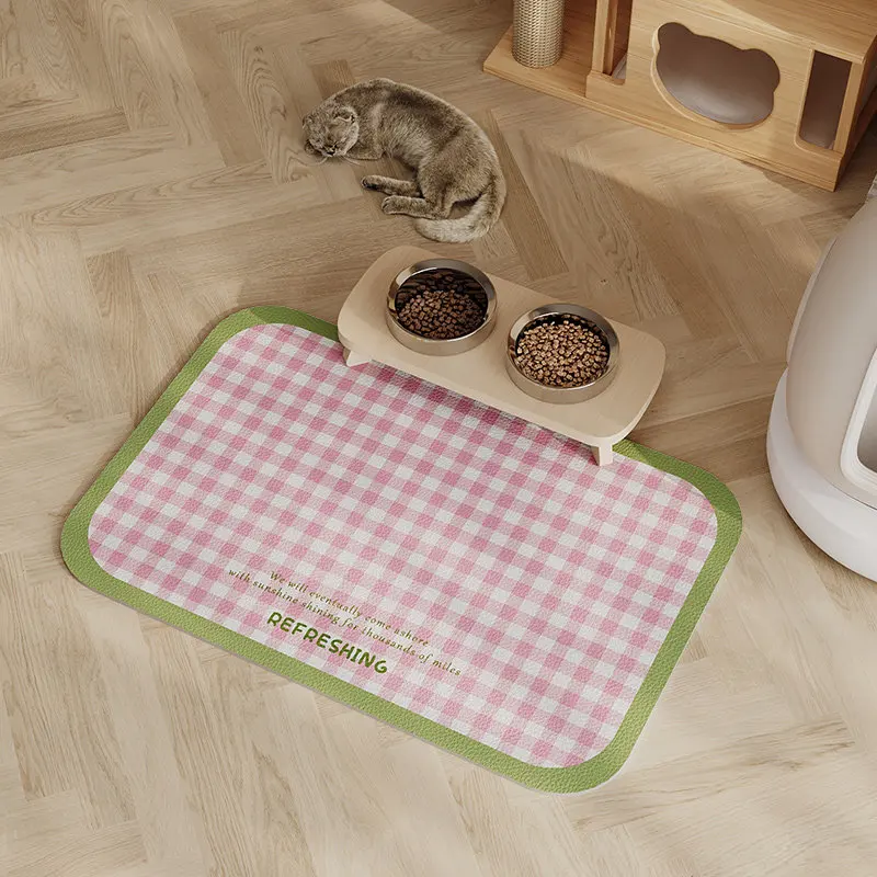 VIKAMA Waterproof Anti-slip Pet Mat Washable Cuttable PVC Floor for Dog Cat Feeding Litter Area