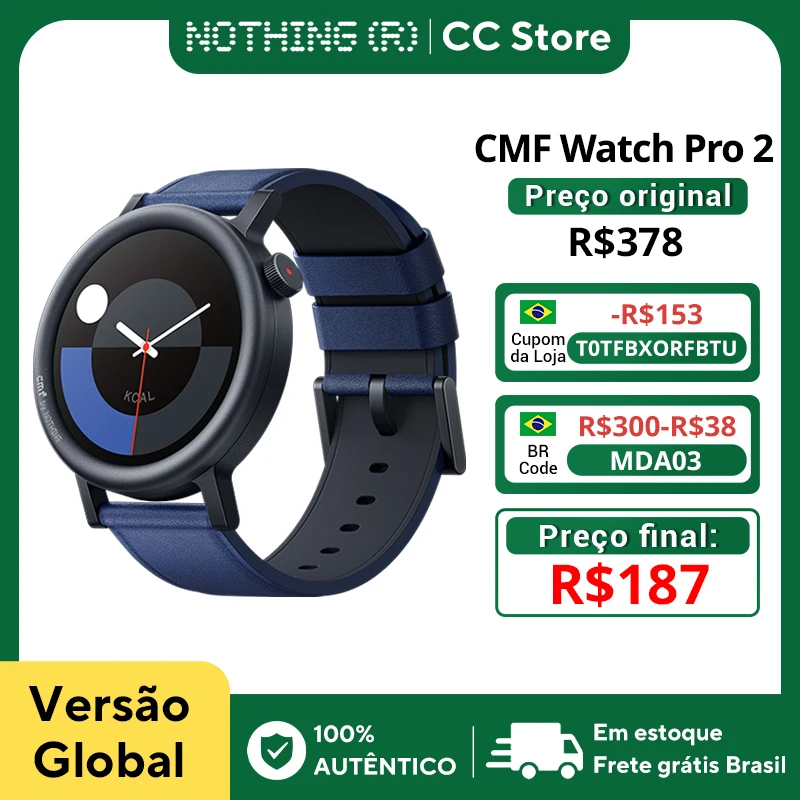 Versão Global do Relógio Nothing CMF Pro 2, AMOLED de 1.32”, 120 Modos Esportivos, GPS Multissistema, Chamadas Bluetooth com Redução de Ruído AI