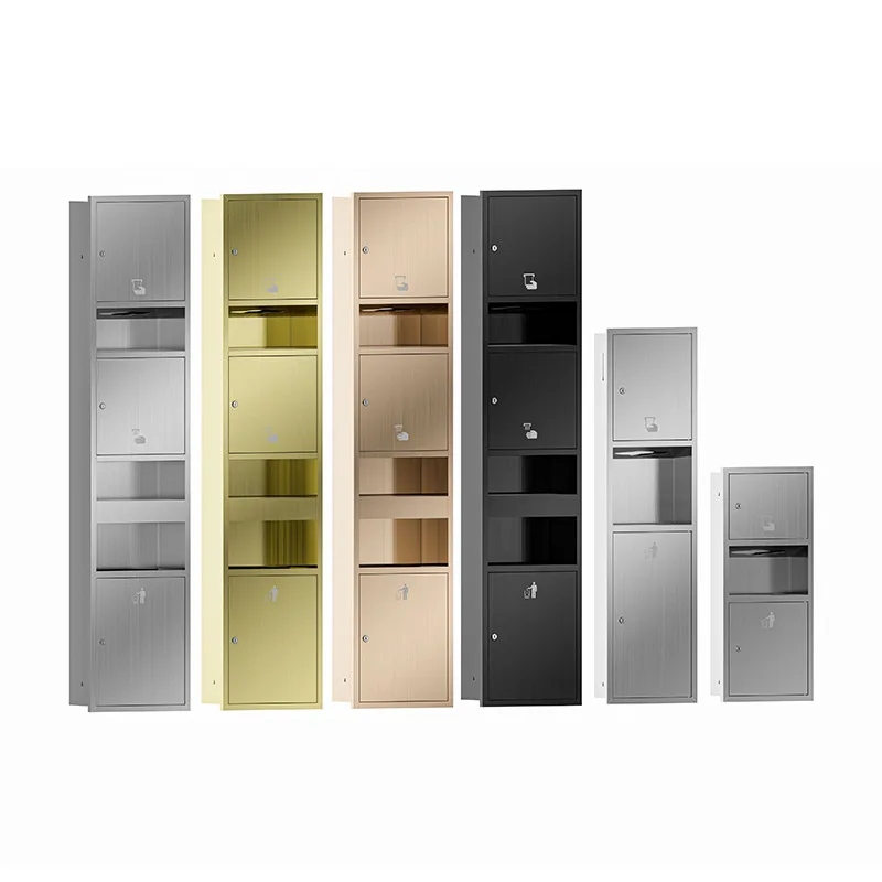 

Stainless steel three-in-one hand wipe carton, hand dryer, trash can, bathroom embedded in wall carton, hotel commercial