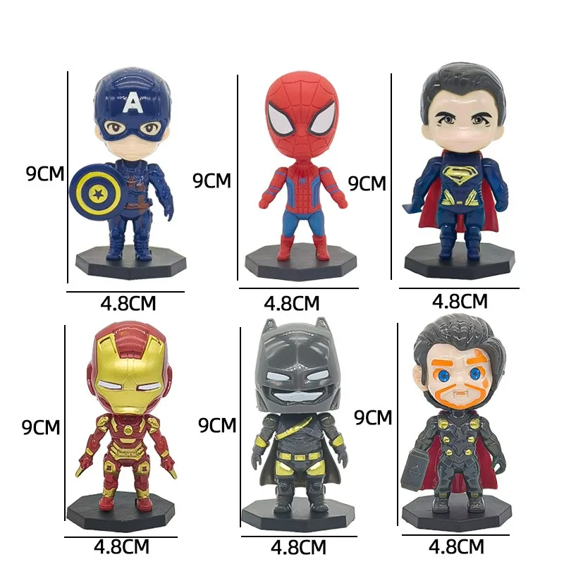 6 sztuk Marvel Spider-Man chłopiec ozdoby do dekoracji ciast motyw Avengers urodziny materiały prysznicowe prezenty ozdoby na biurko dekoracje