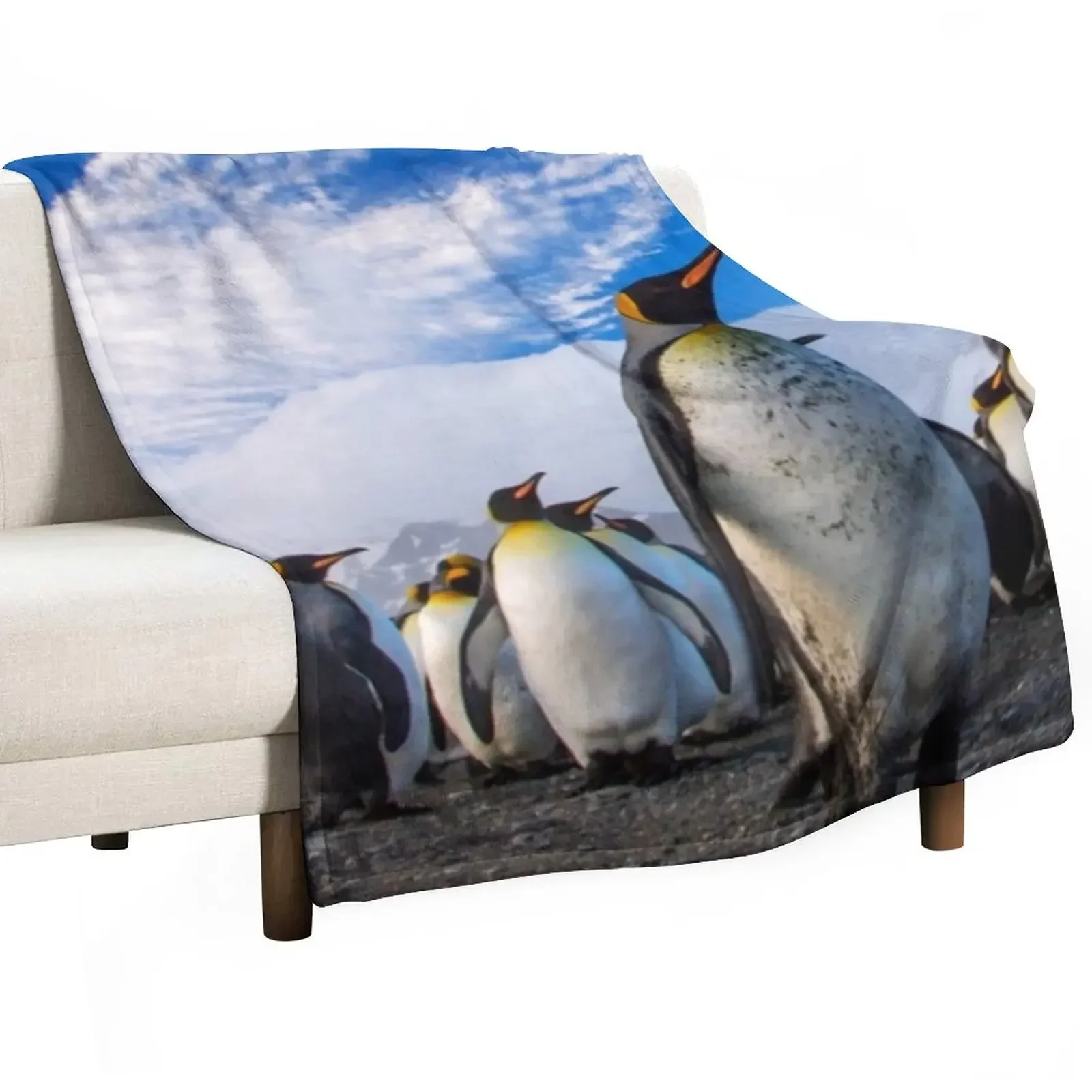 New Penguins Marching Blue Sky Throw Blanket manga decorative Sofa Quilt Fashion Sofas Blankets