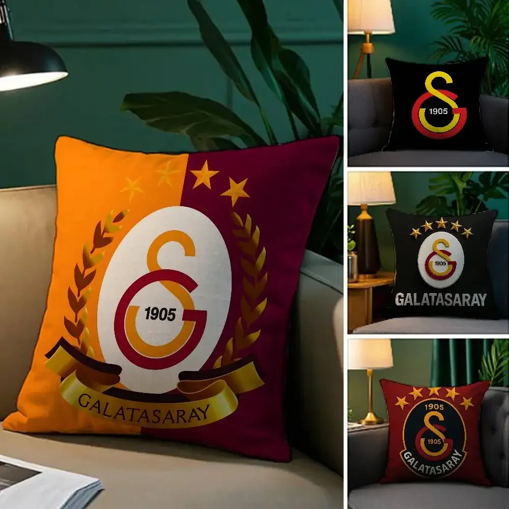 Club Logo Football G-GalatasarayS Pillow Case Anti-dustmite Pillowcase Invisible Zipper Silky Short Plush Sofa Cushion Cover