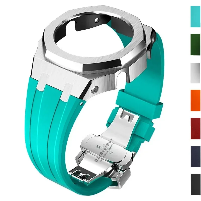 Gen4 طقم عصري لـ GA2100 إطار معدني كاسيو تعديل GEN4 جيل ساعة مطاطية حافظة حزام من الفولاذ المقاوم للصدأ GA 2100/2110