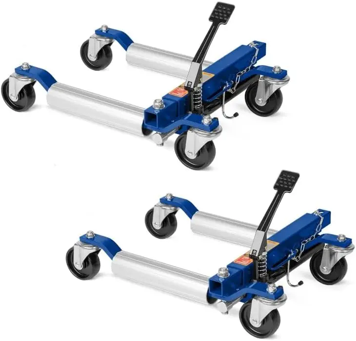 

1500LB Wheel Dolly(2-Piece) - 12" Aluminum Alloy Tire Slide Plate w/Removable Roller & Foot Pedal - Heavy Duty Car Jack for Car