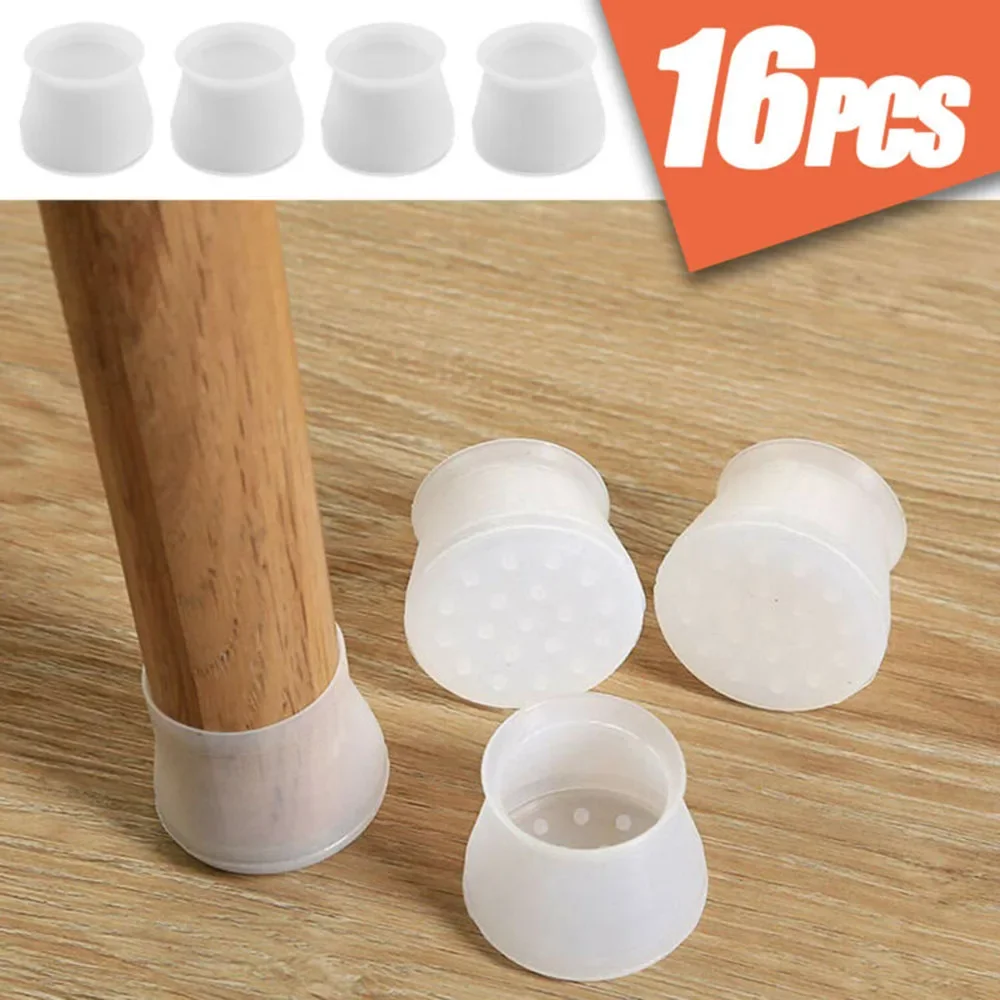 16*Silicone Chair Furniture Leg Feet Protective Table Cap Cover Pad Non-slip Various Shapes Prevents Scratches 40*30mm No Traces