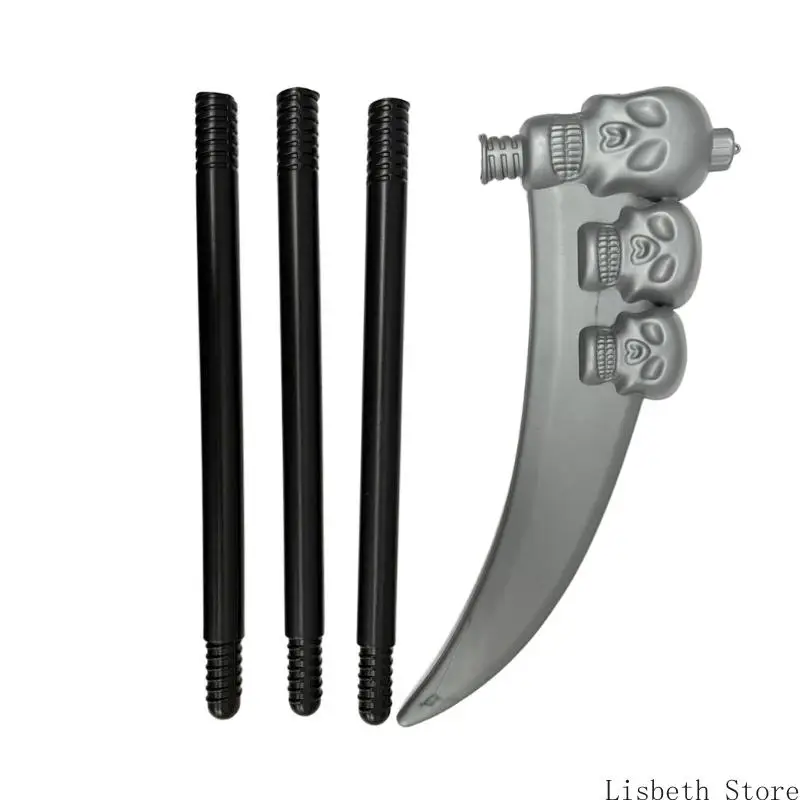 124A Sensenmänner, Halloween-Kostüm, Sensenmänner, gefälschte Waffen, Totenkopf, künstliche Klinge, Sicheln, für