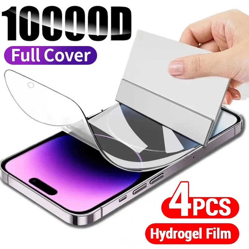 10000D Full Cover Hydrogel Film For iPhone 16 11 12 13 14 Pro Max 7 8 14 Plus Screen Protector For iPhone 14 12 15 X XR XS MAX