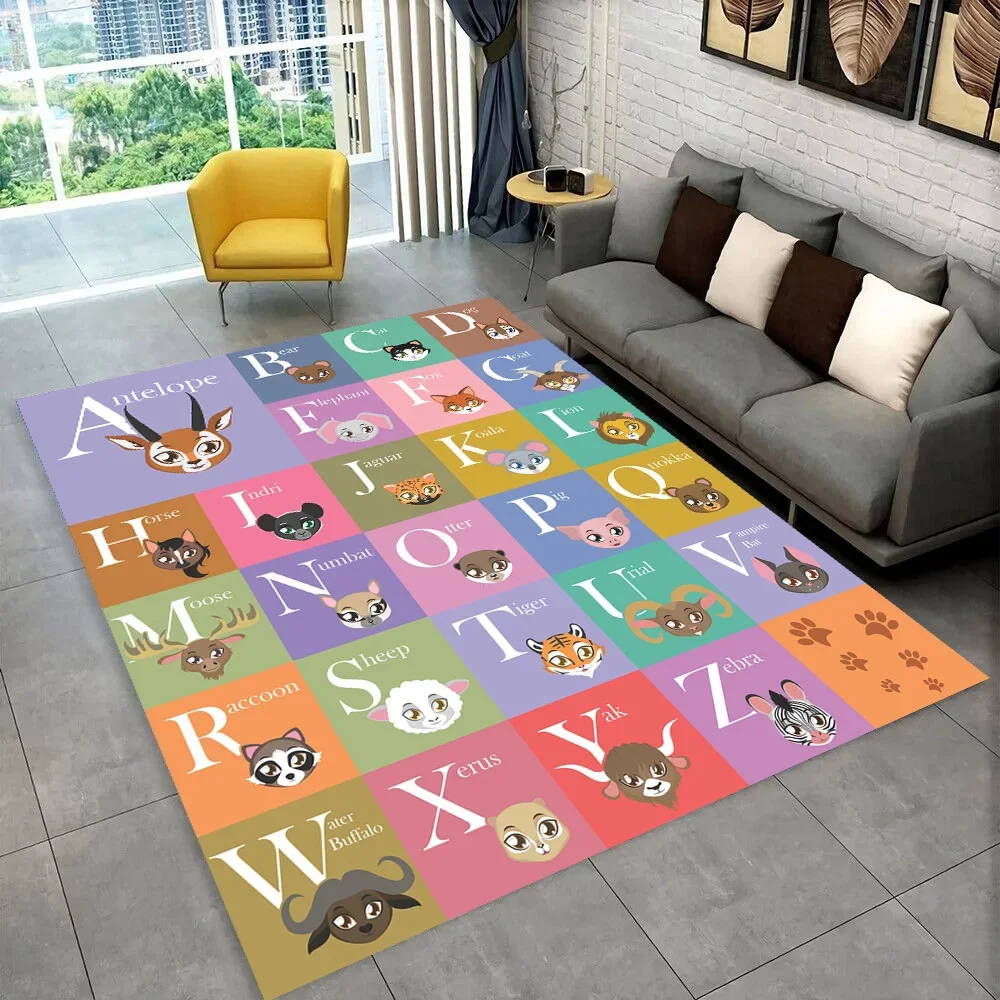 

Cartoon Alphabet Printed Carpet Nursery Early Education Area Rug Children Room Crawling Floor Mat Kids Playroom Non Slip Doormat