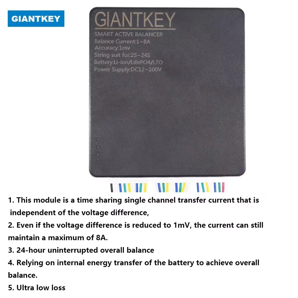 Giantkey 8a balancer mit bt app 4a 8a 10a 15a bms li-on lifepo4 lto für 2s ~ 24s Bluetooth Smart Active Equalizer Neey Balancer