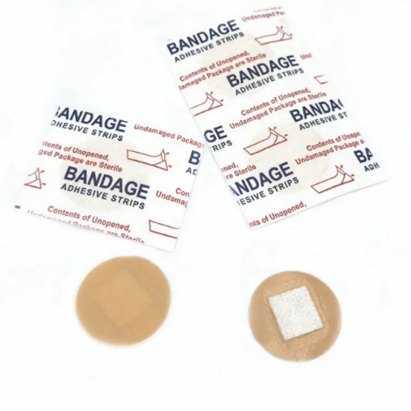 50pcs/set Round Band Aid Breathable Plasters Wound Dressing Woundplast PE Circle Adhesive Bandage Patch Tape First Aid Strips