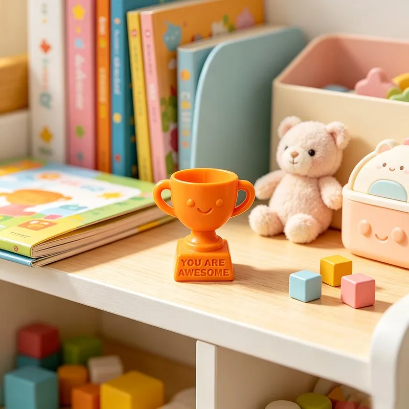 Cute Mini Smile Trophy Desk Ornament, 