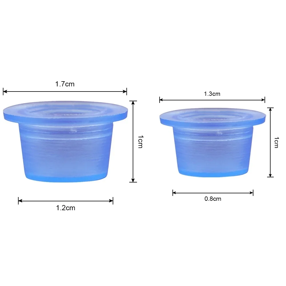 100 Pieces S/L/ Soft  Silicone Disposable Microblading  Blue Transparent Tattoo Ink Cup Permanent Makeup Accessories Container