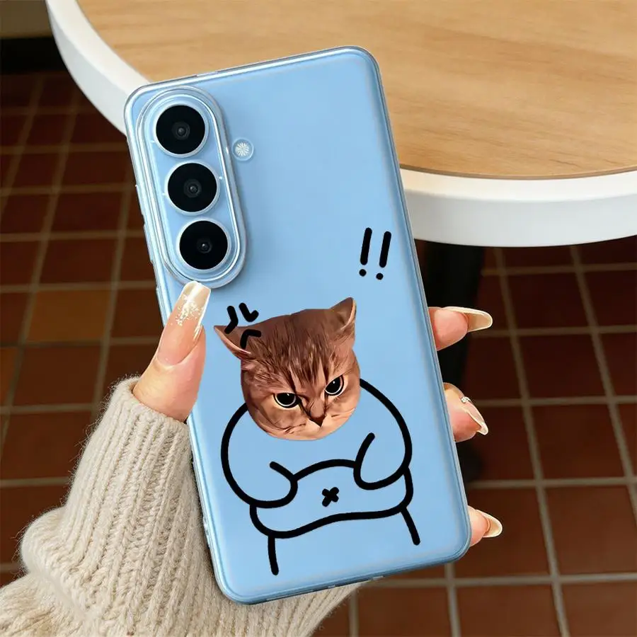 Case for Samsung Galaxy S26 Ultra S23Ultra S22 FE S23 Ultra S21 S24 S25 Edge S20 Plus Note 20 Ultra 10 Phone Cover Grumpy Chubby