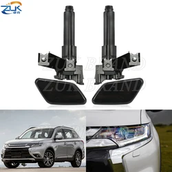 Car Front Headlight Washer Nozzle Headlamp Cleaning Spray Jet Cover Cap For Mitsubishi Outlander 2016 2017 2018 2019 Unpainted